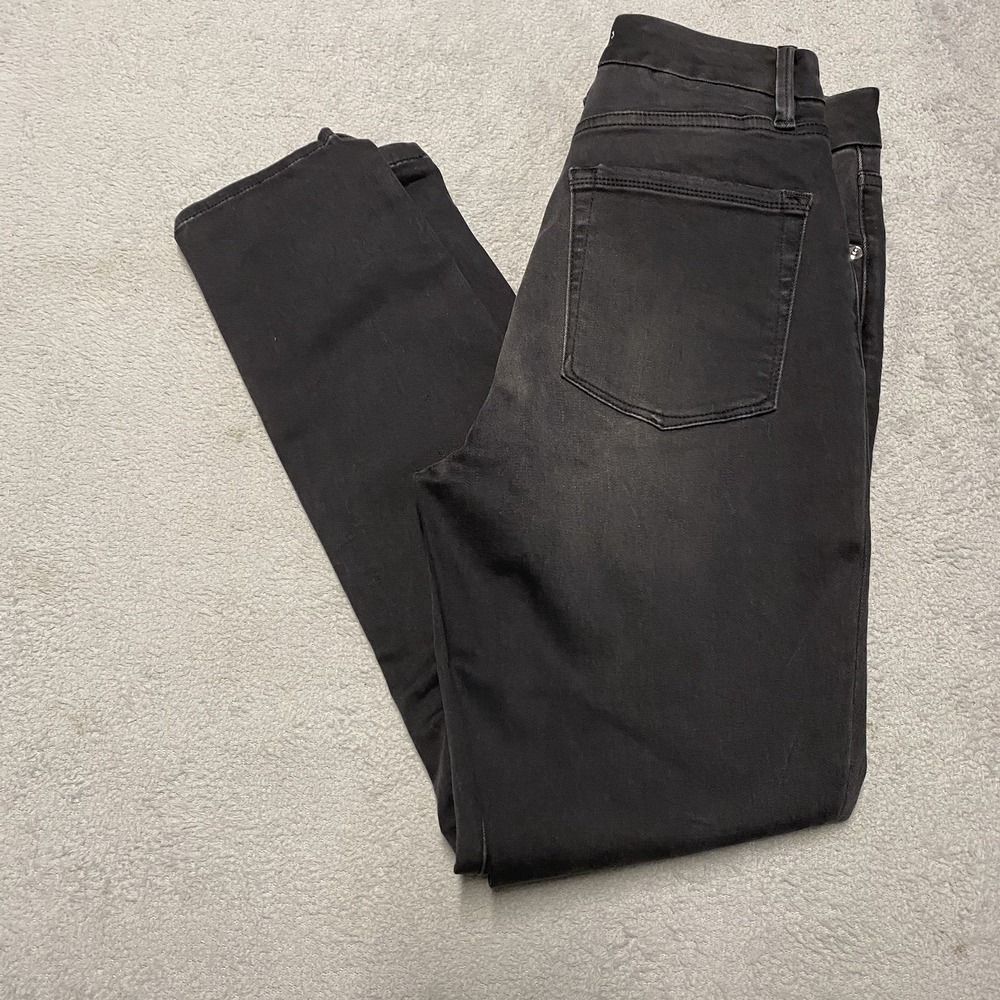Good American Jeans Womens 8/29 Good Legs Crop Black Stretch Denim